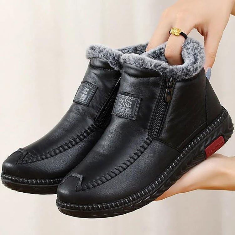 Winter Snow Boots for Women, Fur Lined Warm Ankle Booties, Botas De Invierno Para Mujert,Outdoor Anti-slip Waterproof Comfortable Short Boot