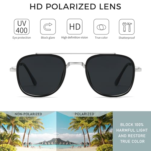 SUNGAIT Retro Small Aviator Sunglasses for Men Women Polarized UV400 Protection Driving Fashion4