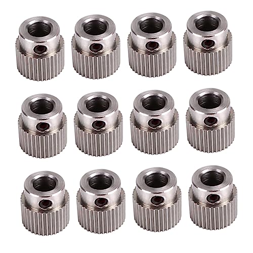iplusmile 15pcs 36 Teeth Stainless Steel Extruder Wheel Gear for 3d Printer, Easy to Install and No Corrosion Feed Wheel