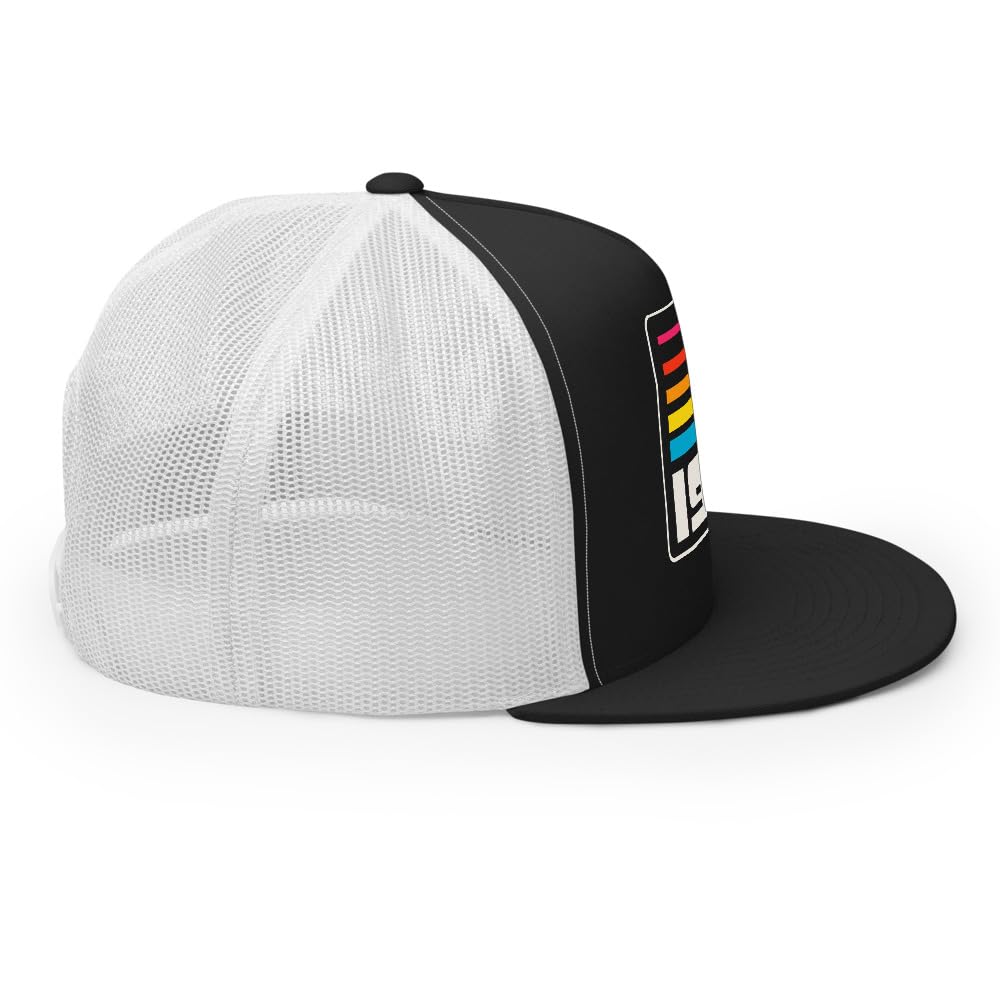 1981 Color Stripe Throwback Trucker Hat Snapback Classic Mesh Cap