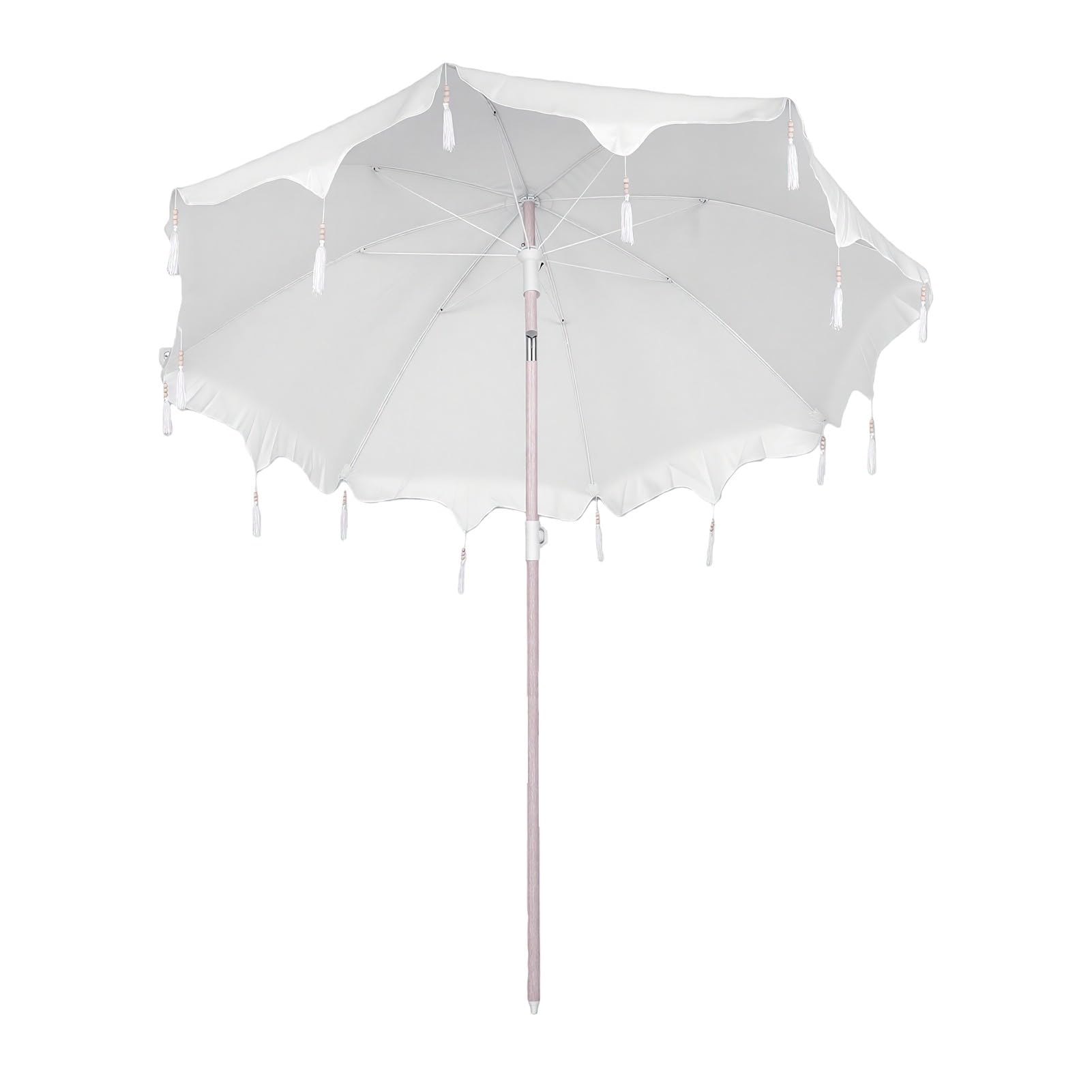 XUMIUZIY Parasol Plażowy z Frędzlami, UPF 50+ Cień