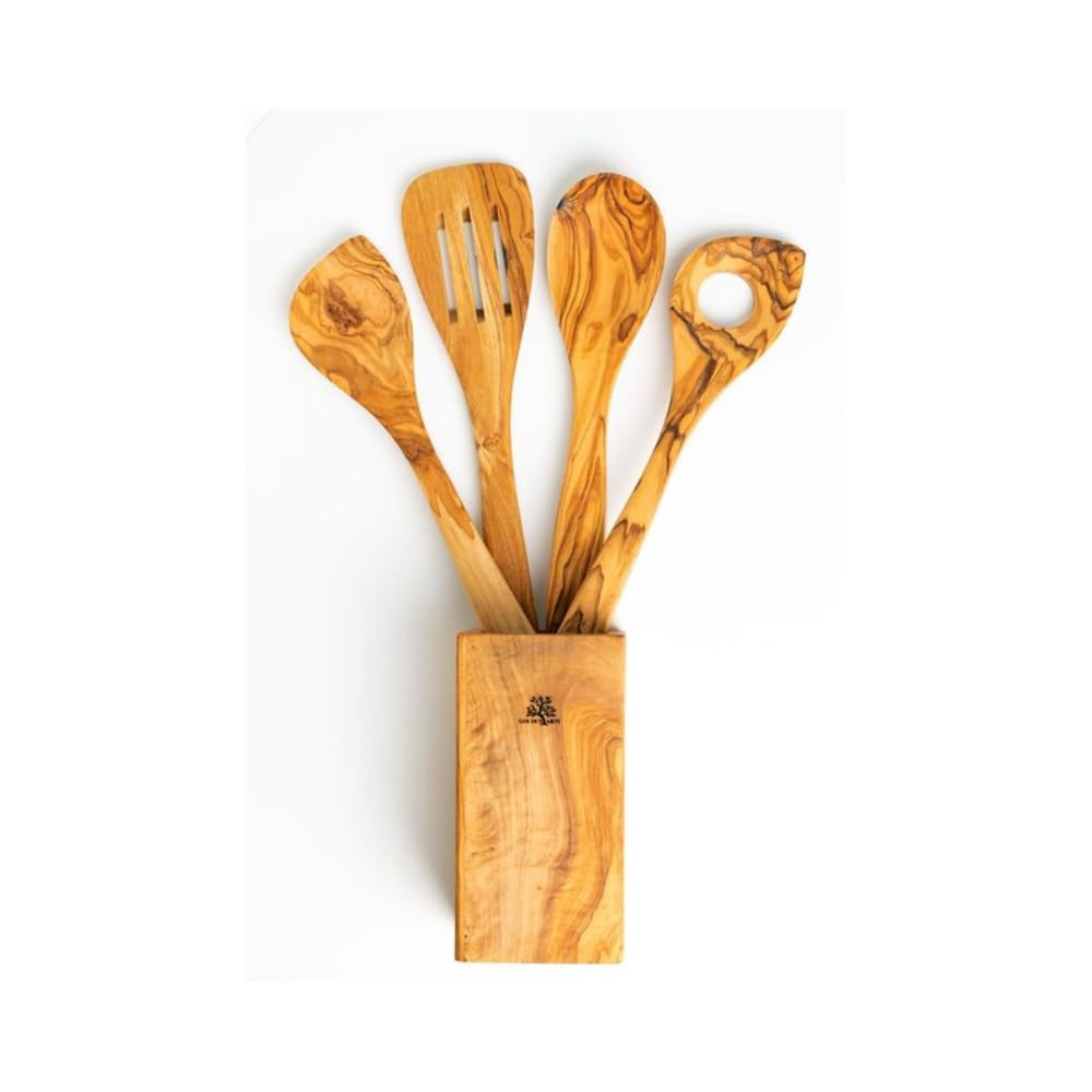 Set complet ustensiles cuisine 30cm cuillère spatule fourchette bois