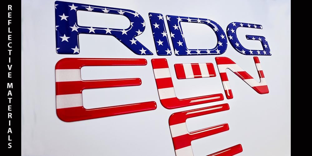 Tailgate Raised Stickers Insert Letters fits 2024 2025 26 Ridgeline Tailgate (US Flag)
