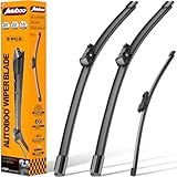AUTOBOO 25'+22' Windshield Wipers with 15' Rear Wiper Blade Replacement for Volkswagen VW Tiguan 2018 2019 2020 2021 2022 2023 2024 2025 -Original Factory Quality (Pack of 3)