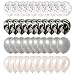 Mayen 40 Pcs 12 Inch Black Silver White Balloons Set, Silver Confetti and Black Agate Marble, Silver and White Latex Balloons for Wedding Baby Showers Graduation Birthday Party Decoration Backdrop