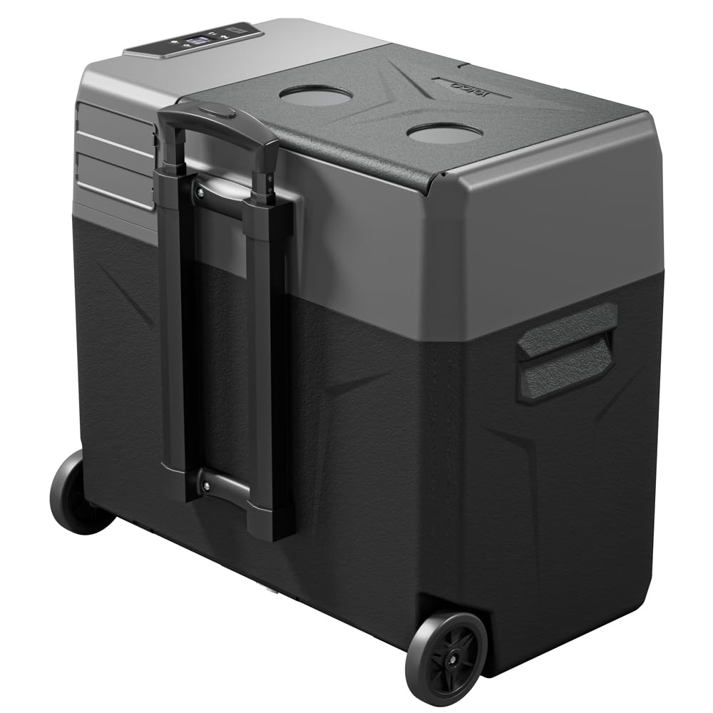 Yolco BCX50 Carbon Electric Compressor Cool Box, sterowanie aplikacjami przez Bluetooth, 12/24 V i 230 V do samochodów, ciężarówek, łodzi, lodówki kempingowej