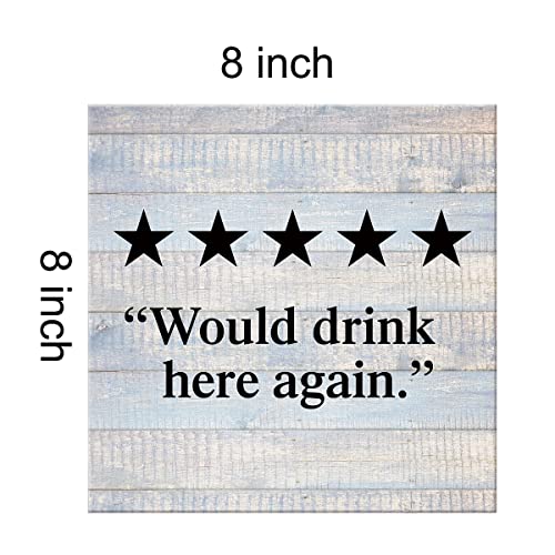 Country Would Drink Here Again Canvas Prints Wall Art Decor Desk Sign Humor Kitchen Bar Poster Painting Framed Artwork 8 X 8 Inch Rustic Home Shelf Wall Decoration #TOP1