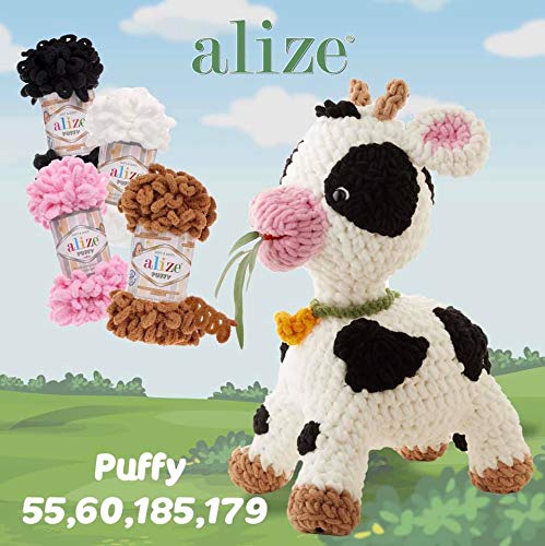 Alize Puffy Baby Big Loop Blanket Yarn Lot Of 3Skn 300Gr 30Yds 100% Micropolyester Soft Yarn Hand Knitting Yarn Super Chunky Bulky Woven Worested Yarn (55) #TOP3
