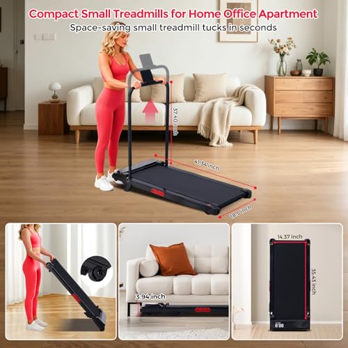 Image of Walking Pad with Handle Bar, 350LBS Electric Treadmill for Home