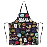 G2TUP Haitian Kitchen Apron Haiti Cooking Apron Haiti Kitchen Gifts Haiti Flag Apron (Sak Te Voye ap)