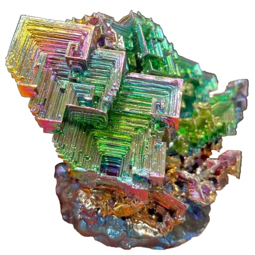 Image of Heavenly Metals Large Bismuth Ore Crystal - (1 to 1.1lb) Iridescent Rainbow Metal Art Specimen - Home Decoration, Education, Healing Stone, Collection