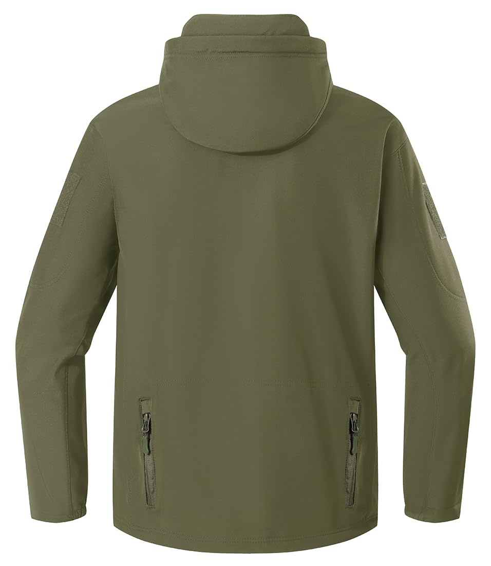 WINKEEY Chaqueta Softshell Hombre Invierno Senderismo al aire Libre Repelente al Agua Camo Chaqueta Táctica Forro Polar a Prueba de Viento Chaqueta de Caza Caliente para los Hombres