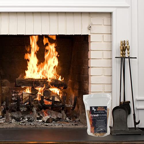 Billy Buckskin Co. 2 Lb. Fatwood Fire Starter Sticks | Easy & Safe Fire Starter | Start A Fire With Just 2 Sticks | Works In Any Weather Conditions | 2 Lb Bag #TOP1