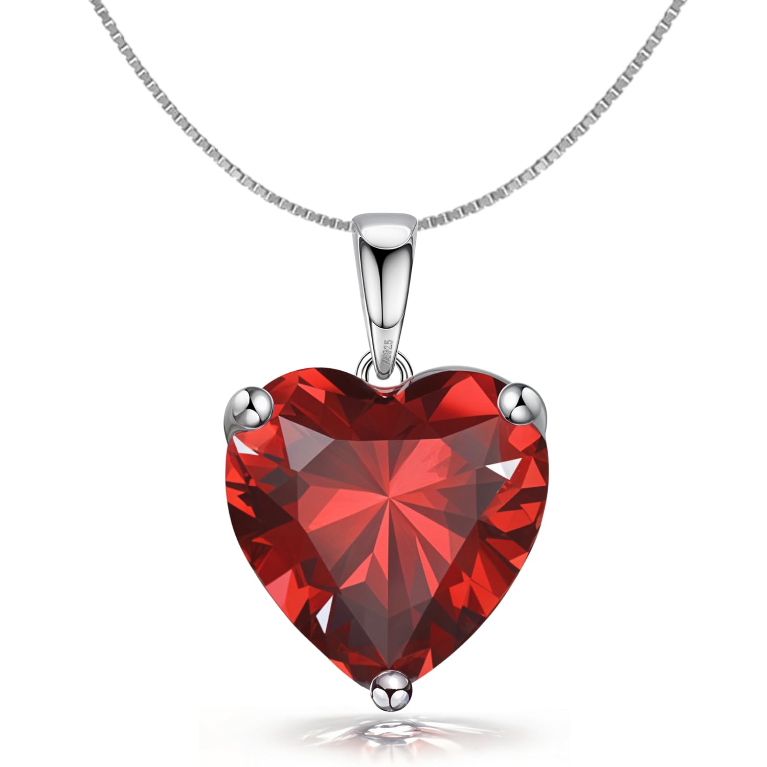 HighSpark 925 Silver Solitaire Heart Pendant with Chain For Women | 92.5 Sterling Silver & Diamond like Brilliance Sparkling Zirconia for that Stunning Shine | Lovely Gift - Red 9mm (B09P8SSCS5) Amazon Price History, Amazon Price Tracker