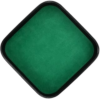1 Piece Dice Holder Tray Pu Dice Pad Mat Square Tray Dice Tray for Dice Gaming and Other Table Games, Green