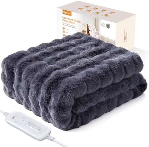 Keenstone Manta eléctrica de Lujo con Pelo sintético, 8 Niveles d...