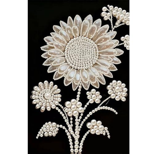 wavaiov Sunflower Diamond Art Pearl Painting Kits for Adults, 5D Special Shape Diamond Art Kits for Flower Florals, DIY 3D Plastic Pearls Painting Kit for Home Decoration 12 X 16 Inch