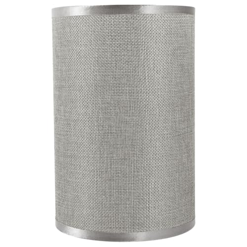 Garneck E27 De Tela Pantalla 20x13cm Pantalla Redonda Gris Adecuada Para Dormitorio Sala De Estar Pared Mesita De Noche Y Suelo