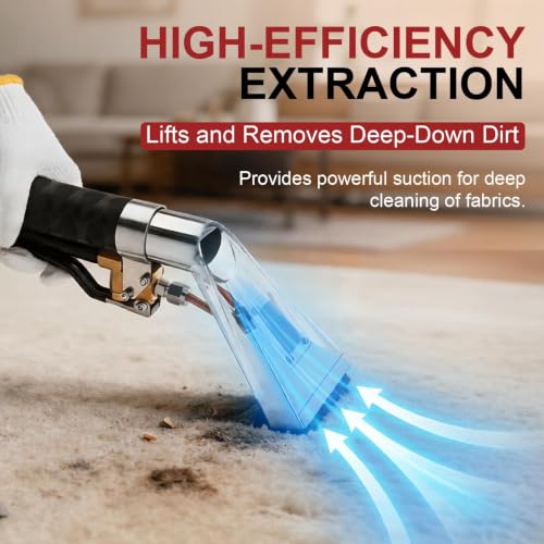 Image of Extractor Attachment Hose Kit Compatible With Shop Vac Stainless Steel Wand | with Viewing Window 25ft Water Hose 10ft Vacuum Hose, for Carpet Industrial Cleaning Auto Detailing