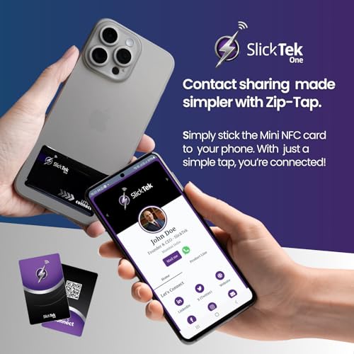 Image of One NFC Digital Business Card I Zip-Tap Antimetal NFC Sticker I 1 Year Software Subscription I Design Concierge (Purple)