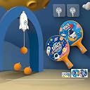 FITORIX Hanging Table Tennis Trainer for Kids Indoor Self Training Portable Ping Pong Set 10 Pieces 2 Racket 2 Balls 2 Hooks 1 Space Rocket and 2 Space Stickers in 1 Space Box gallery image
