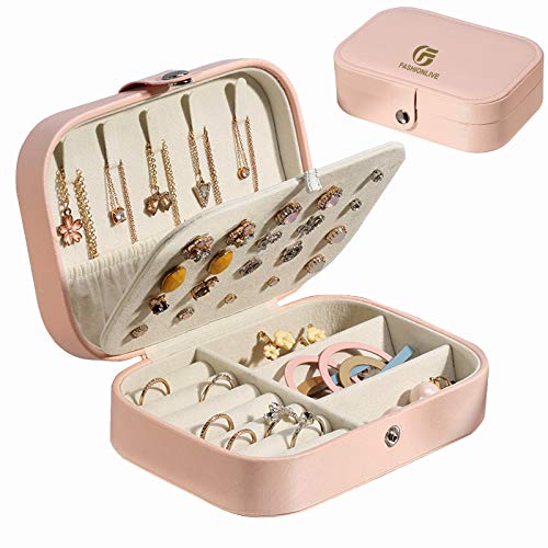 Jewelry Box Organizer Women Girls Necklace Earing Ring Storage Case Portable Travel Double Layer Jewellry Display Holder
