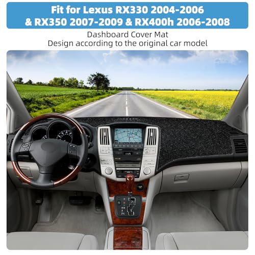 Image of Dash Cover Mat for Lexus RX330 2004-2006 & RX350 2007-2009 & RX400h 2006-2008 Non-Slip Dashboard Cover Mat Sunshade UV Rays Protector Interior Accessories
