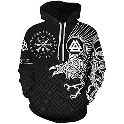 GLUDEAR Norse Mythology Graphic Hoodie Pullover Cover