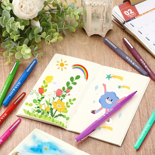 Image of Fuyoooo 36 Pcs Multicolor Felt Tip Pens, Quick Dry, 0.7 mm Medium Point
