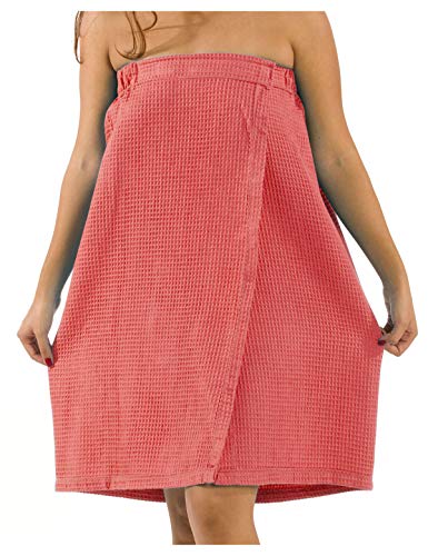 Image of BY LORA Womens Lightweight Waffle Spa Wrap Towel, Quick-Dry Body, Multi Colors