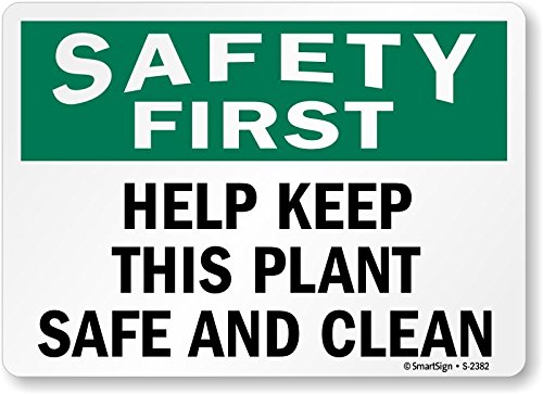 Panneau Safety First d'usine propre et sécurisée en aluminium de 25x35 cm