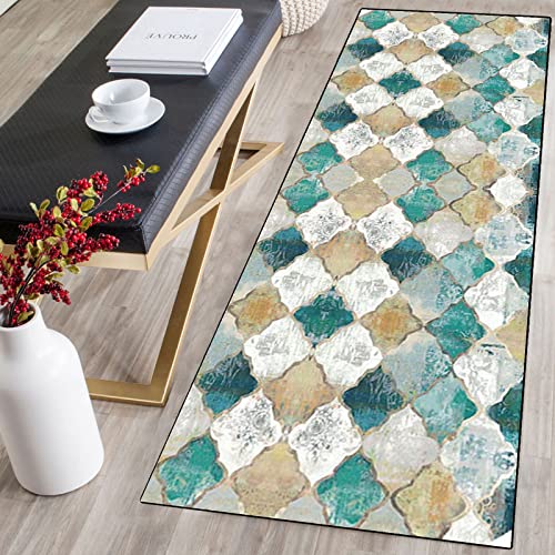 Tapis Cuisine Devant evier,tapis de couloir coloré,Lavable Doux Polyester Tapis D'EntréE Interieur Absorbant,Tapis de Passage ,Tapis de Couloir,Facile à Nettoyer - Différentes Dimensions Cover