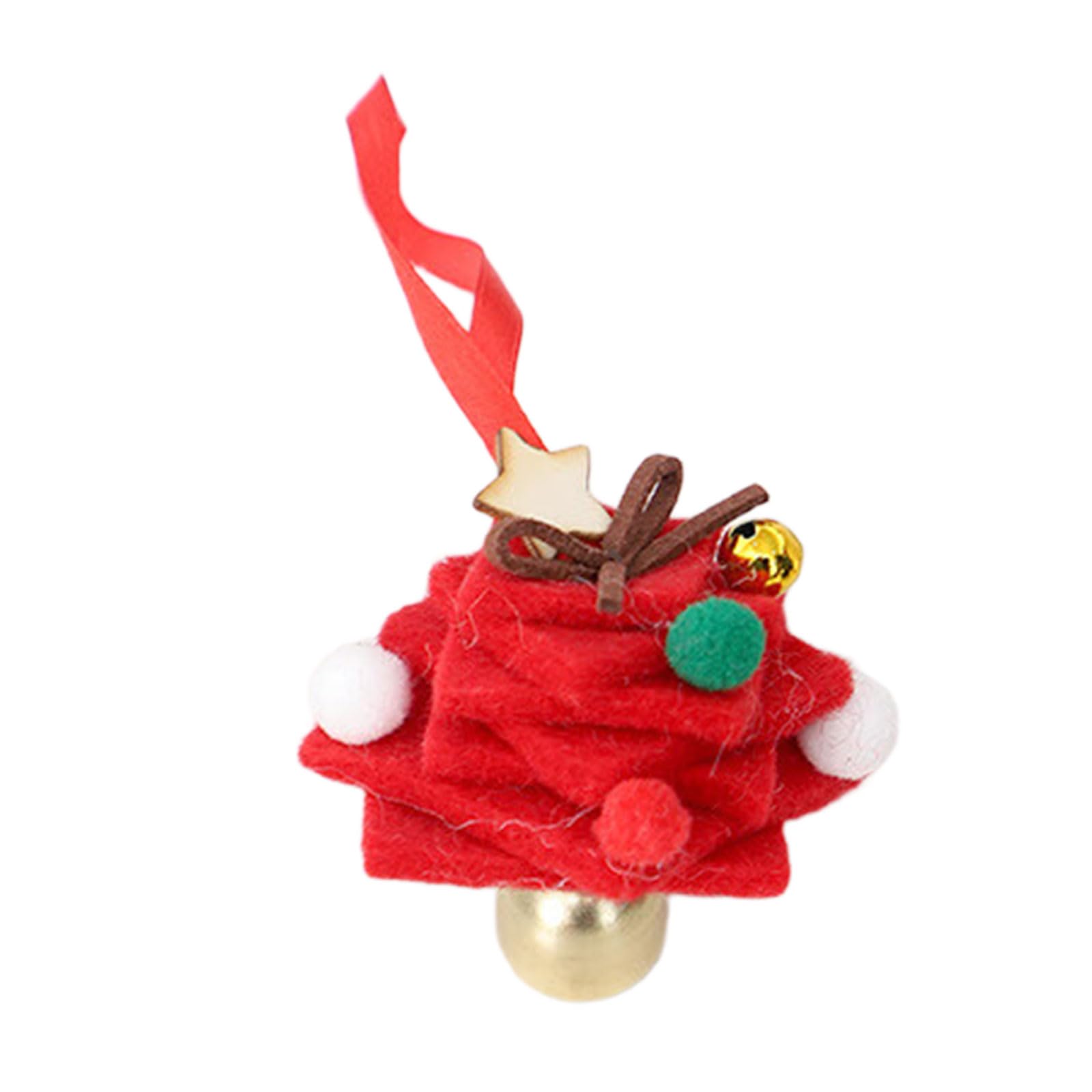 Jazuaiao Tiny Felt Christmas Tree Ornament Miniature Christmas Tree Hanging Decoration for Bedroom Living Room Vehicle Interiors Felt Wind Chimes for Home