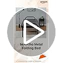 Image of beAAtho Metal Folding Single Bed with Fitted Double Layer Mattress for Sleeping | Guest Bed | Easily Storable Bed | Space Saving Single Bed | Sturdy Bed Frame (Double Layer Foam, 2.5ft x 6ft)
