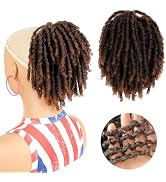 Dreadlock Ponytail Extensions 8 inch Loc Drawstring Ponytail Clip in on Ponytails Hair Extensions...