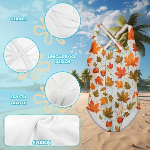 Image of Girls One Piece Swimsuits Quick Dry Beach Bathing Suit Crossback Swimwear 5-14 Years