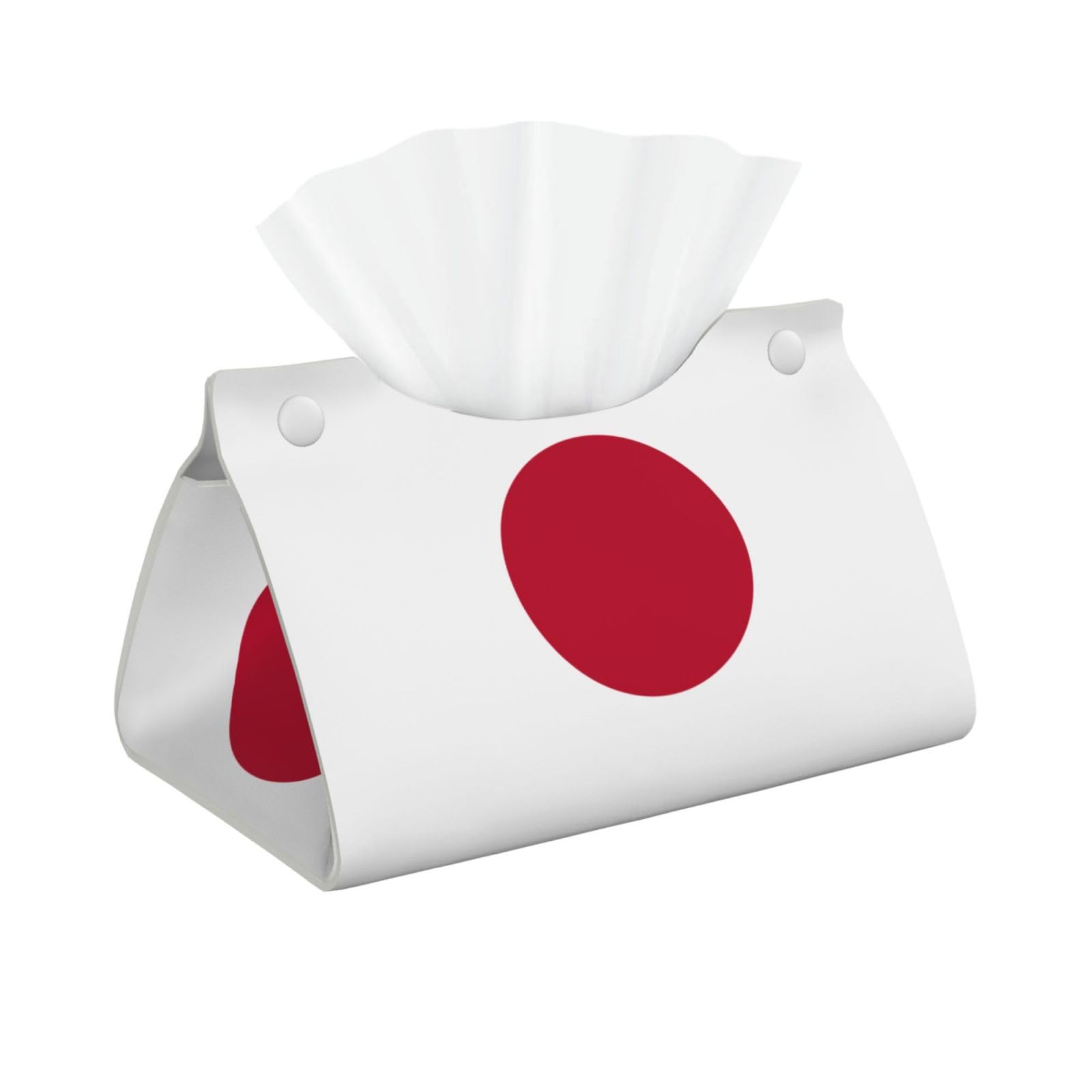 Japanese flag Rectangular Leather Tissue Box Cover, Folding Facial Tissue Holder Dispenser for Car