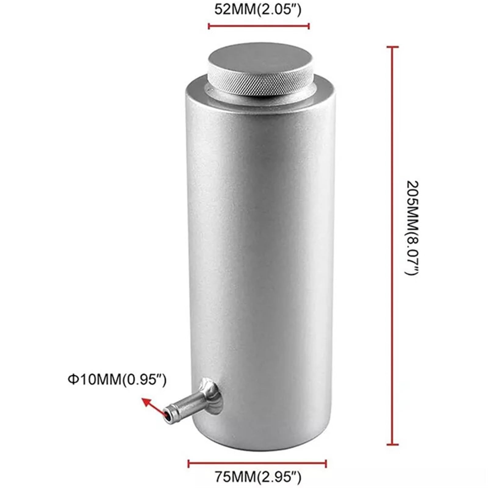 Zbiornik wyrównawczy Uniwersalny, Aluminiowy Zbiornik Na Płyn Chłodniczy O Pojemności 800 Ml, Przelewowy, Wodę 0,8 L