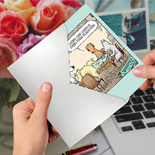 Nobleworks - 1 Humor Birthday Card With Envelope - Funny Cartoons For Birthday Greetings, Celebration Notecard - Dogopoly C3986Bdg #TOP4