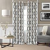 Elrene Home Fashions Renzo Ikat Geometric Room-Darkening Window Curtain, Living Room and Bedroom Drape with Pocket Tabs, 52' x 95', 1 Panel, Indigo