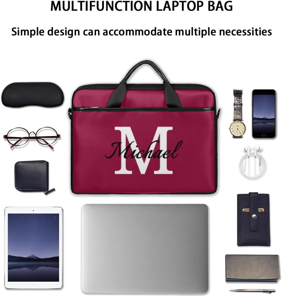 Custom Laptop Bag with Name Personalized Shoulder Bag Lightweight Computer Bag Messenger Bags with Handle