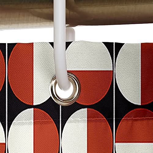 Rideau de douche KnSam polyester motif rond rouge blanc - 4