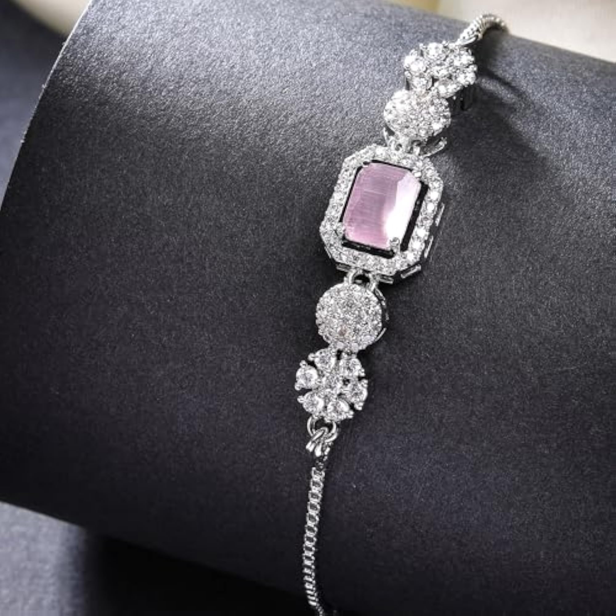 Rhodium-Plated Silver Soft Wraparound Bracelet with Adjustable Closure