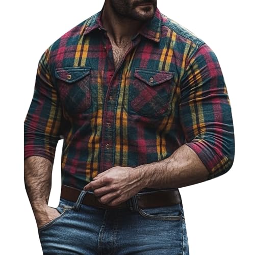 Chemise à carreaux homme en flanelle pour le travail et le plein air