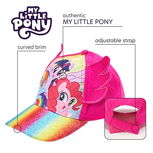 Hasbro Little Girls My Little Pony Cotton Baseball Cap, Rainbow Dash, Dimensional Ears, Age 2-7, Size Age 2-4, My Little Pink (US, Age, 2 Years, Baby Girls, Pink)2