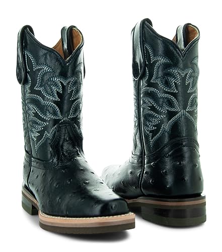 Soto Boots Kids Ostrich Print Cwoboy Boots K40062