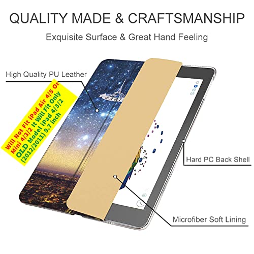 Image of DuraSafe Cases for iPad 9.7 inch Old Model 4 3 2 Gen PC Case A1458 MD513HN /A A1416 MC705HN /A MD328HN /A MD336HN /A A1395 MC769HN /A MC954HN /A MC979HN /A A1459 MD514HN /A MD511HN /A MD515HN /A - Paris Night