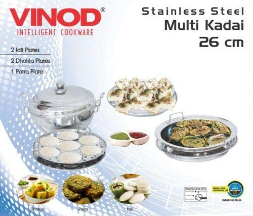 Vinod MK26 Multi Purpose Kadai, 26cm, Stainless Steel