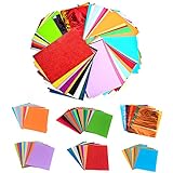 edukit 120tlg astelset Bunt Papier DIN A4 Kartonpapier Filz Cellophan Eva Schaumstoff Kartenpapier Filzstoff Bastelschaum Tonpapier ungiftig Basteln Schule Weihnachten Kinder Bastelpappe Bastelpapier