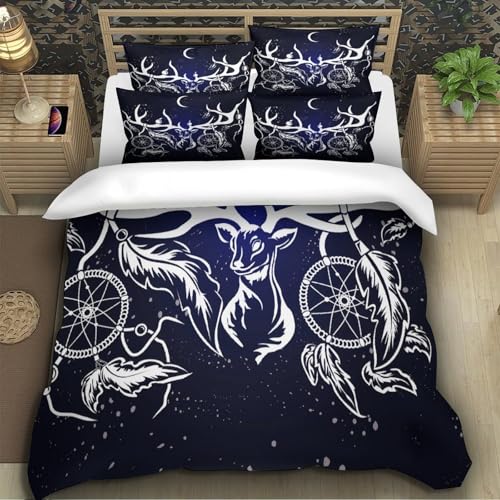 Housse de couette sirène 260x220cm en microfibre 3D hypoallergénique avec fermeture éclair pour ado - 5